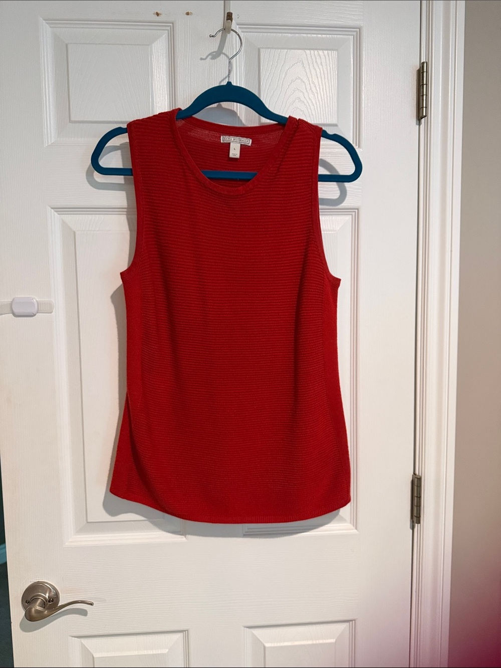 Dana Buchman Sleeveless Red Textured Knit Tank